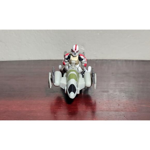 Star Wars Speed Bike LFL 2005 W/ Red Clone Trooper Action Figure 2001 Pre-owned - Picture 5 of 9